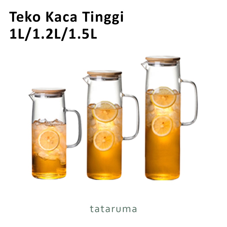TATARUMA Takai - Teko Kaca Pitcher Untuk Jus Air Minum Tahan Panas Dingin Infused Water