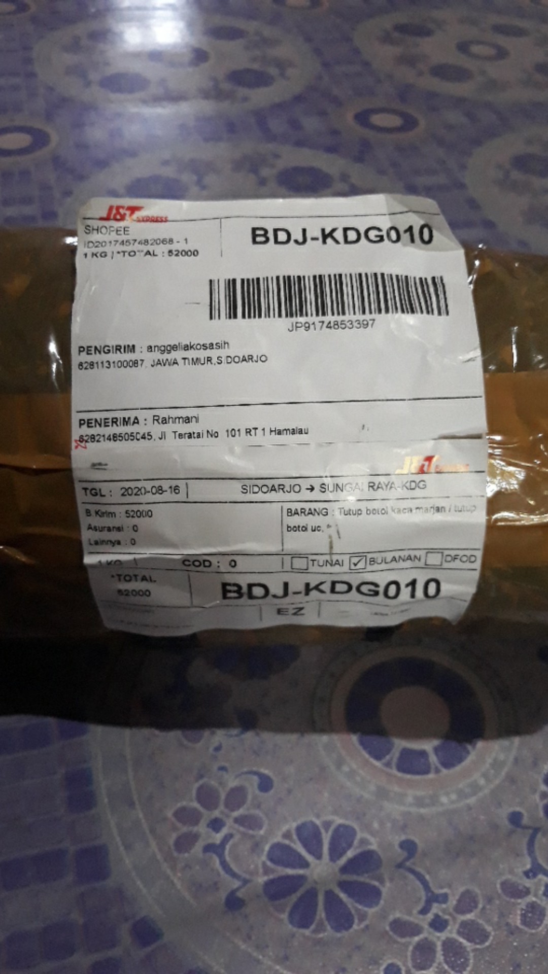 Tutup Botol Kaca Marjan / Tutup Botol Uc