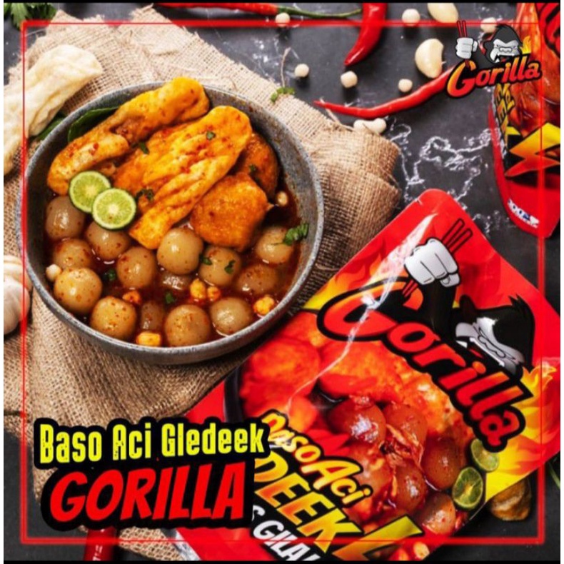 

gorilla Baso Aci Gledek pedas 200gr