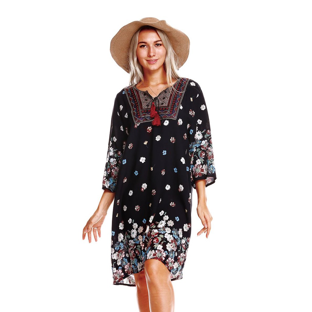 dress longgar mix flower retro import of798