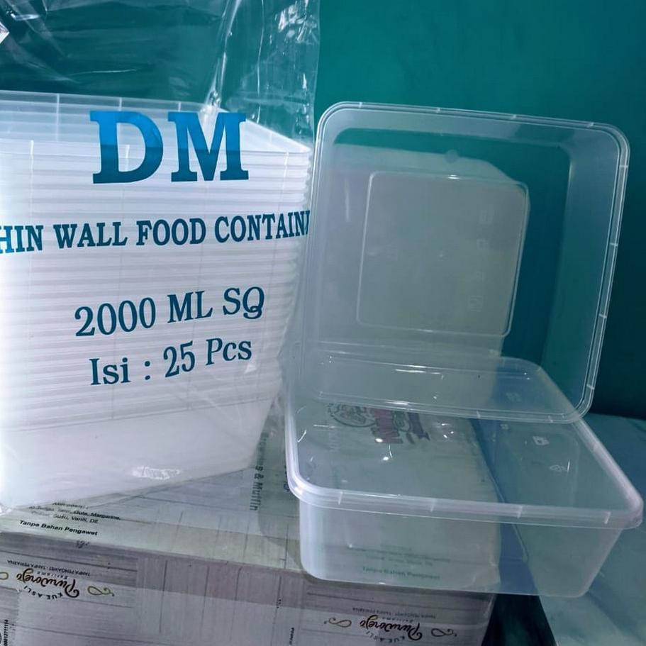 ☑ 1 ( SATU) pack Thinwall 2000 ml (isi 25 pcs) food container box tempat kotak makanan plastik ♣