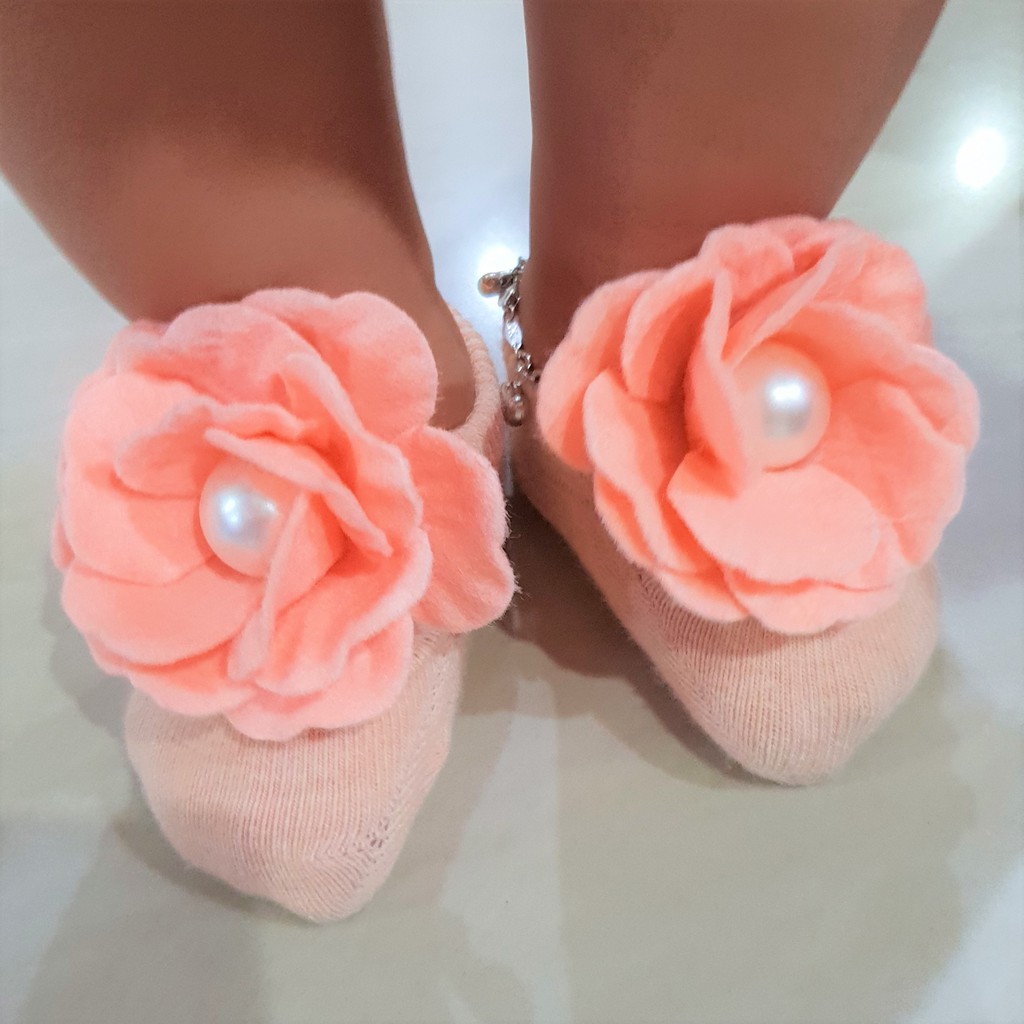 (pimenova) kaos kaki bunga besar untuk bayi , kaos kaki anak import , baby socks , kaos kaki 4d