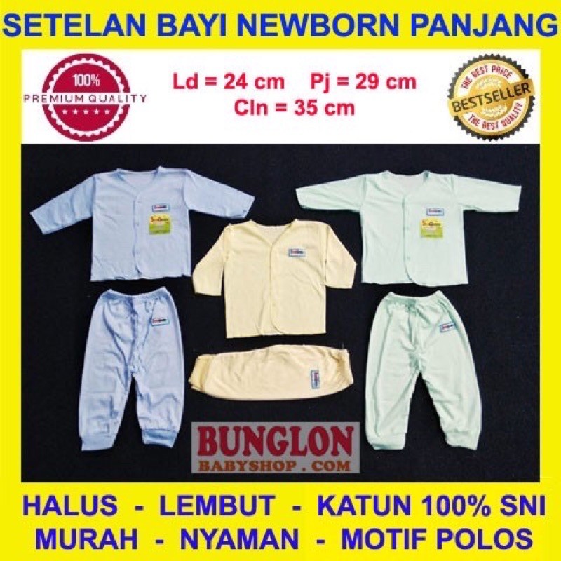 stelan baju bayi polos harga 3pasang tebal dan halus