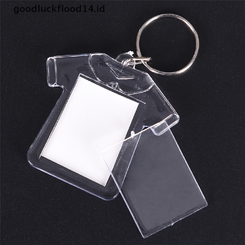 [OOID] 5PCs Transparent Blank Insert Photo Picture Frame Keyring Key Chain DIY Gifts ID