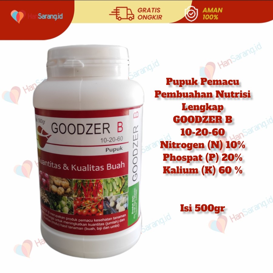 GOODZER B 10-20-60 500gr pupuk pembesar umbi dan buah