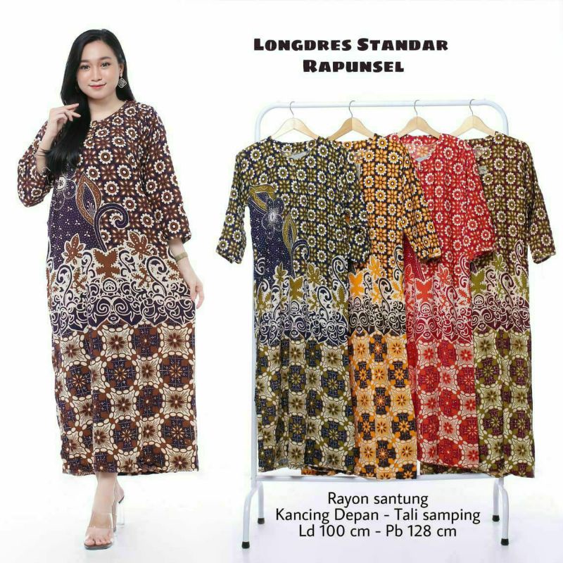 Longdres Batik Daster Batik Lengan Panjang Kekinian