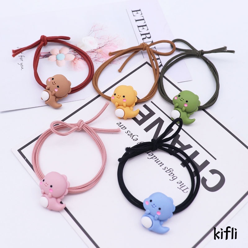 Korea Lucu Kartun Dinosaurus Ikat Rambut,Warna Karet Gelang Kepala Tali,Rambut Aksesoris
