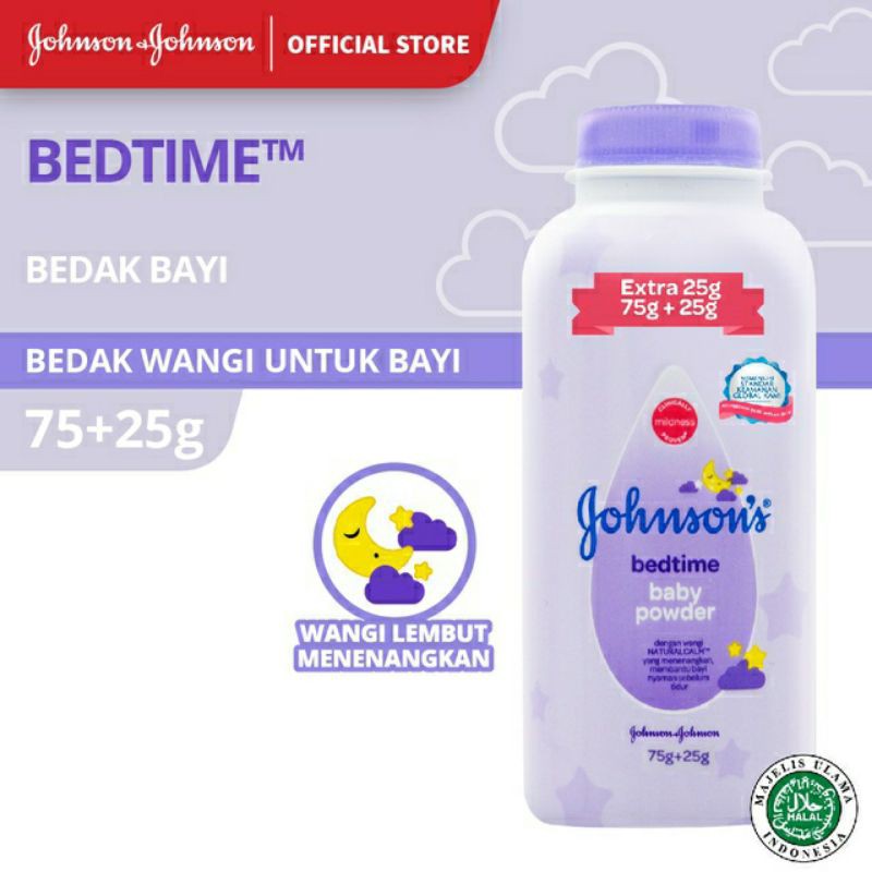 Johnson's Bedak Bedtime Extra Fill 75g+25g / Milk+rice 75g+25g/ Blossoms Pink 75g+25g /ActiveFresh