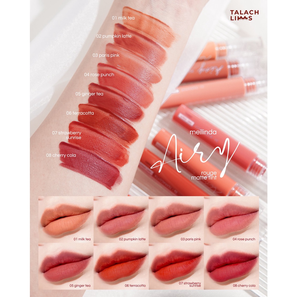 Meilinda Lip Airy Rouge Matte Tint MC2069 | Tidak Transfer | Lipstik Long Lasting