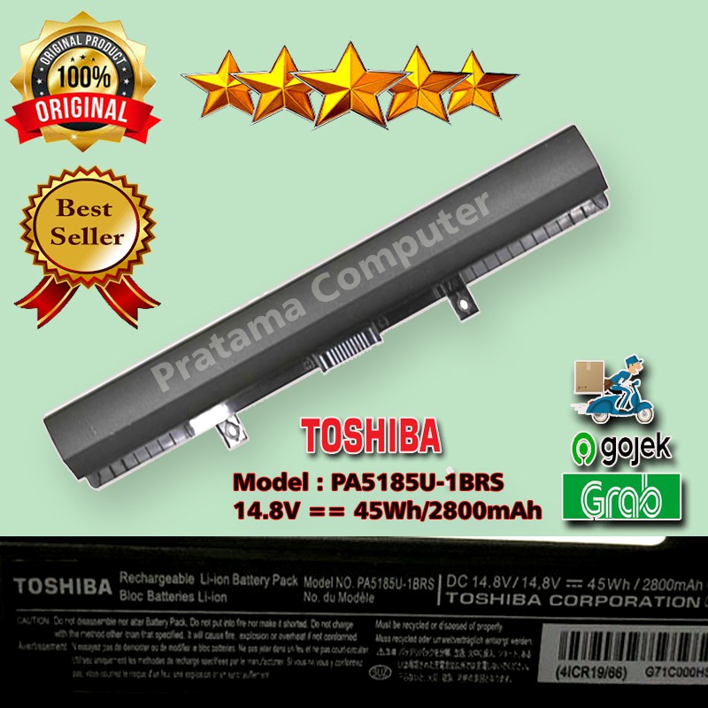 Toshiba Satellite C55B L55 C55T L55T PA5185U-1BRS Baterai Laptop Original