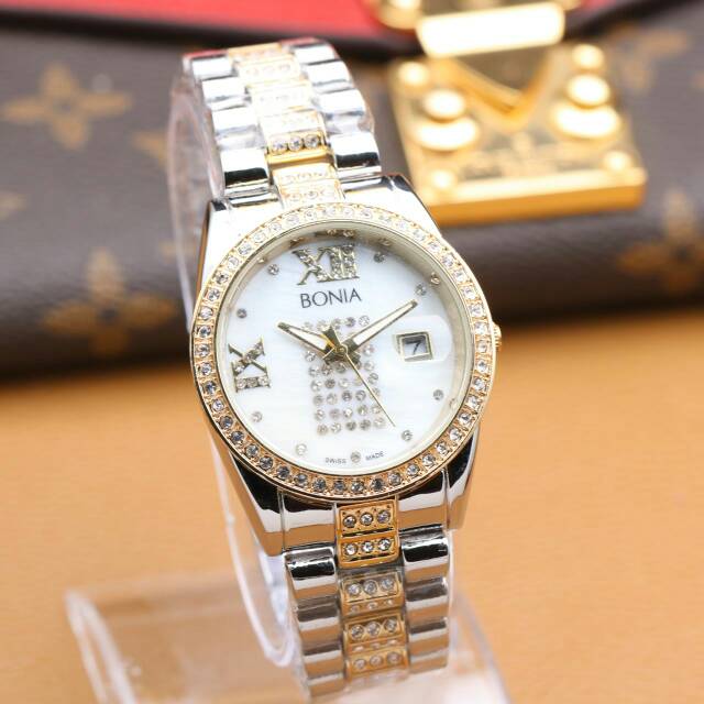 JAM TANGAN CEWEK/WANITA BONIA KW SUPER DIAMOND RANTAI TERBARU ANTI AIR ELEGANT...