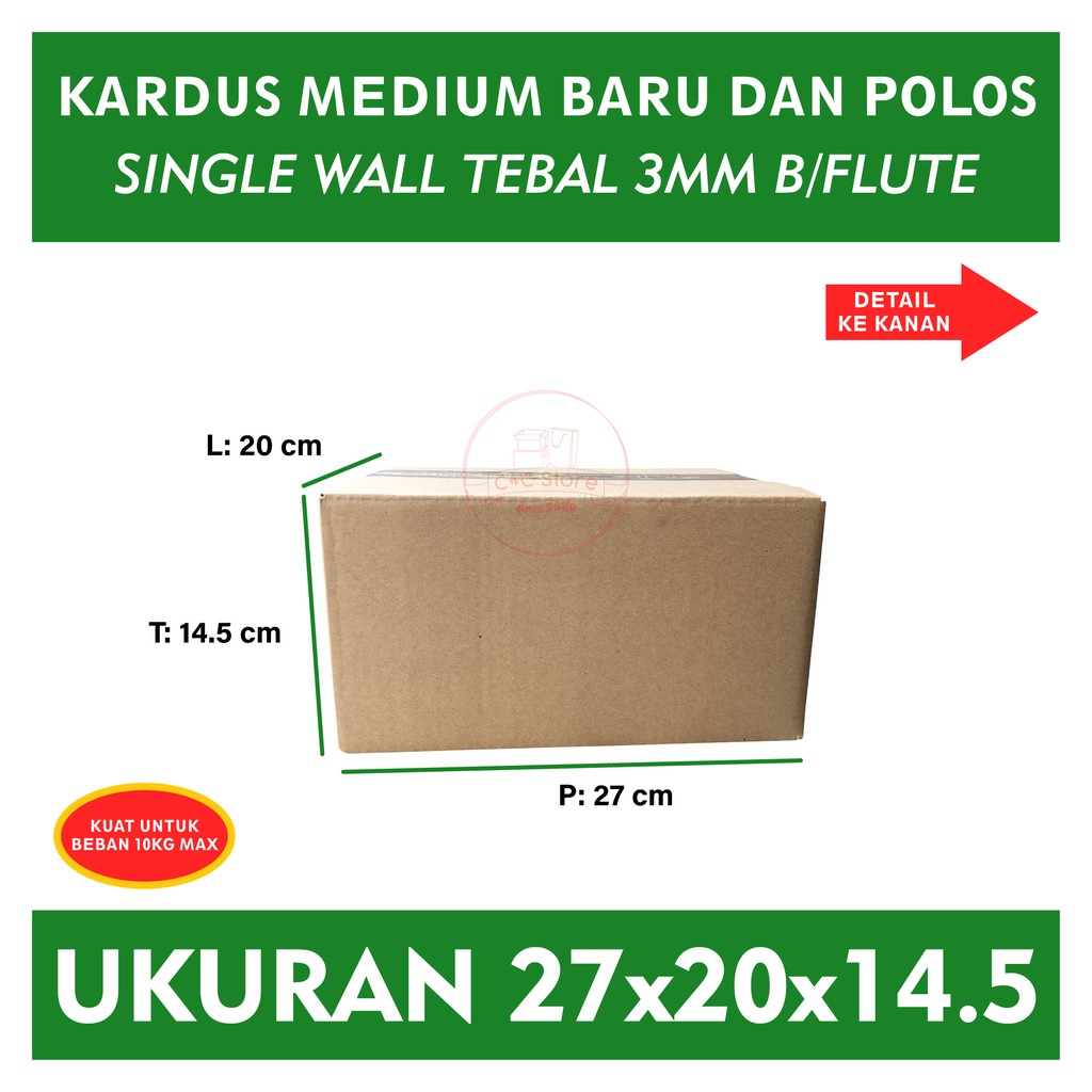 

Kardus Karton Box Polos Corrugated 27x20x14,5