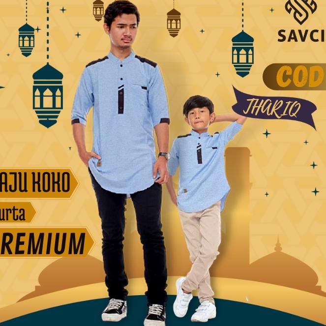 (FI)✩ BAJU KOKO COUPLE AYAH DAN ANAK BAJU MUSLIM BAJU KOKO DEWASA KOKO PRIA THORIQ FASHION MUSLIM KH