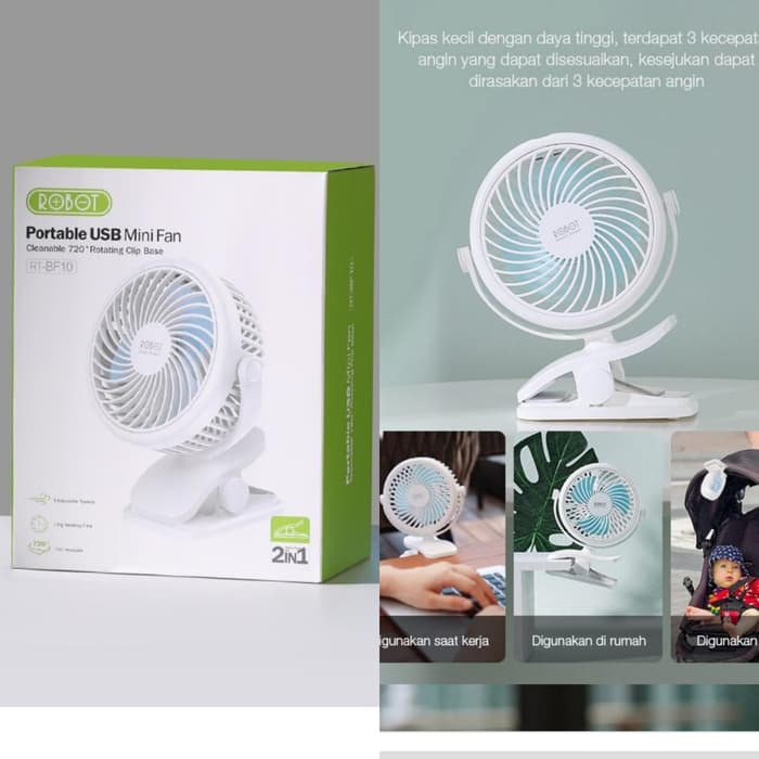 GARANSI 1 TAHUN KIPAS ANGIN ROBOT RT BF10 bf 10 MINI FAN PORTABEL