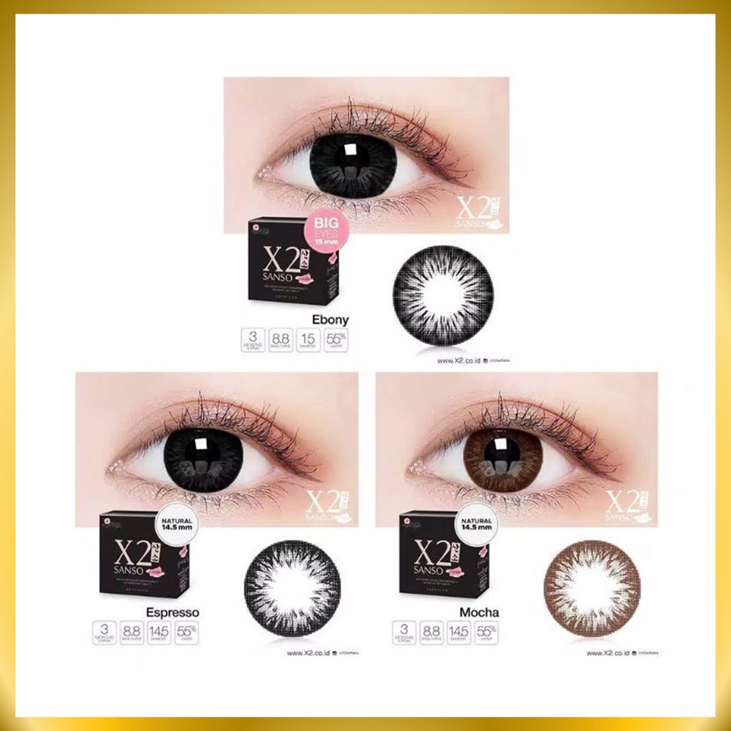 {BISA COD} SOFTLENS X2 SANSO BLACK BY EXOTICON NORMAL &amp; MINUS -0.50 SD -3.00