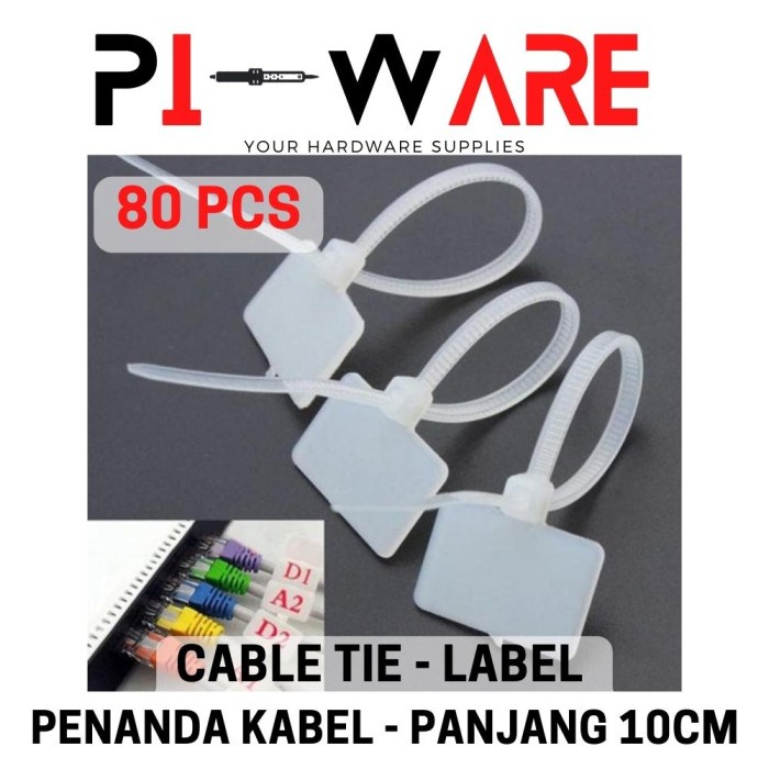 

Cable Ties Tie Pengikat Kabel Dengan Tag Label 3 x 100mm Isi 80 Pcs