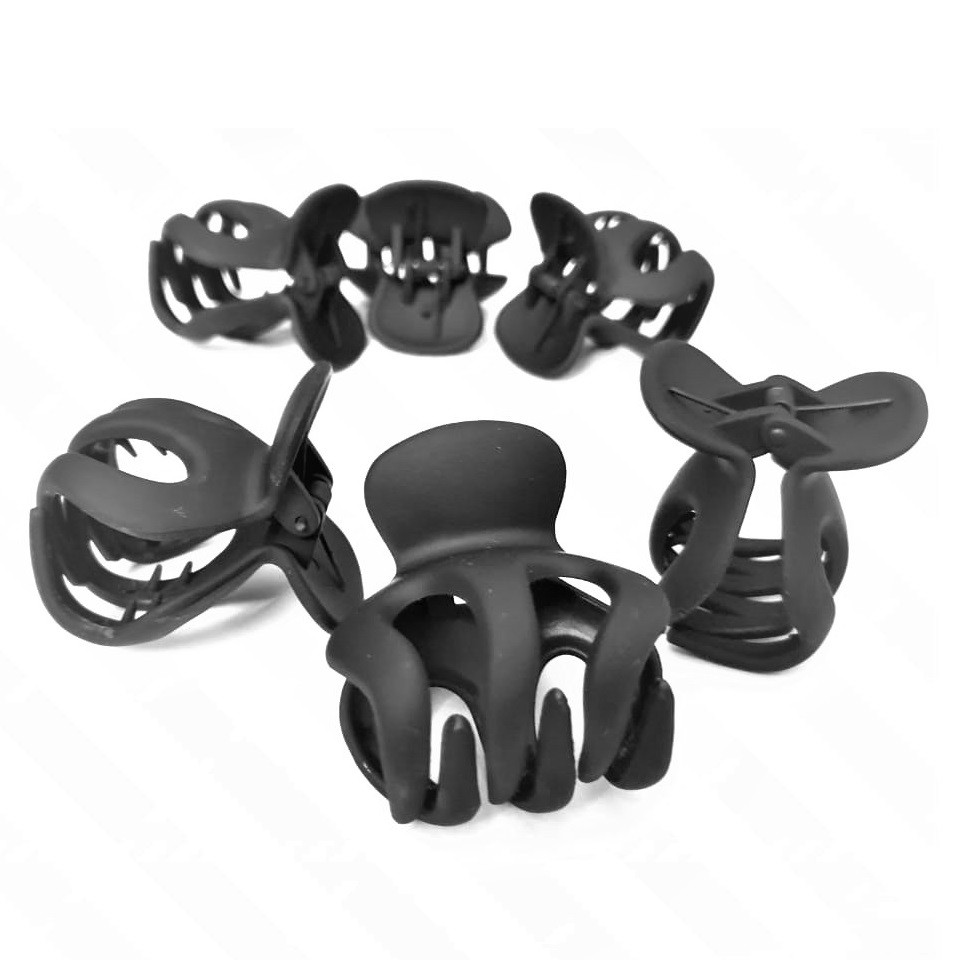 Jedai Doff 5cm SOLID BLACK Jepit Rambut Korea Cakar 3 warna Hitam Hair Claw Clip