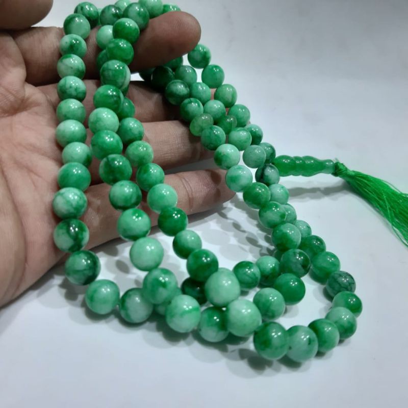 TASBIH BATU GIOK 99BUTIR 8MM NATURAL 100% Asli