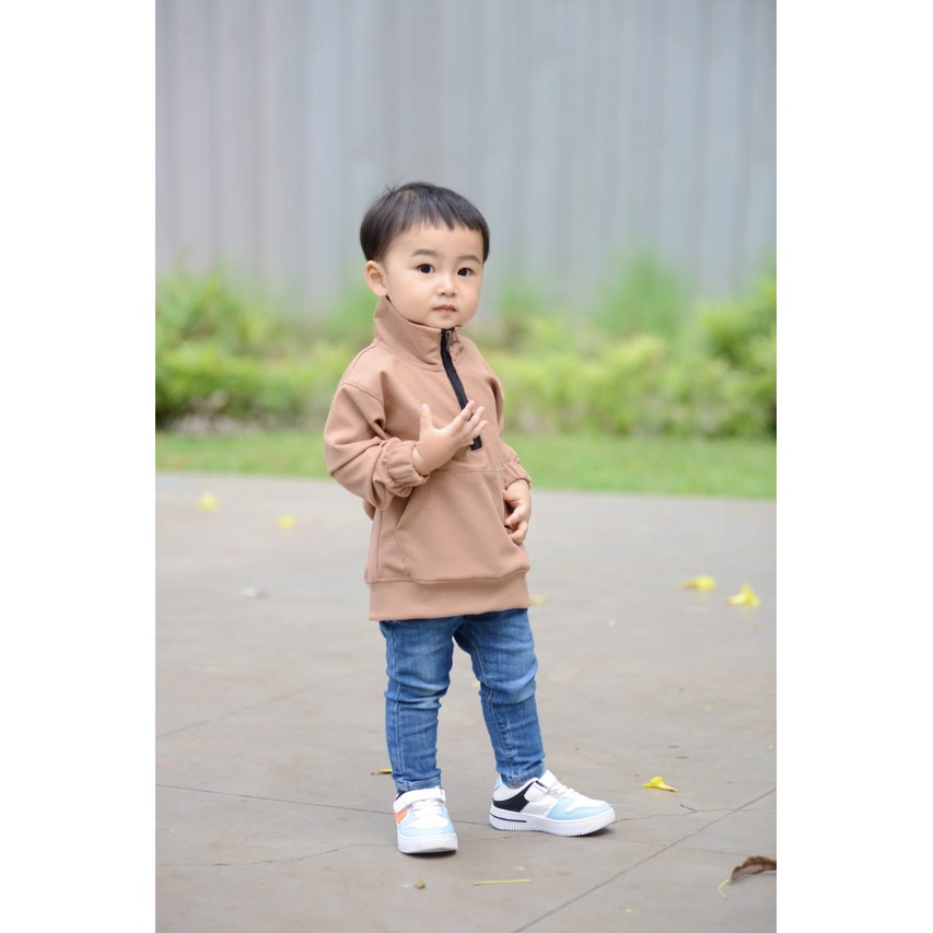 Fairy Baby Waffle Half Zipper | Sweater Waffle Bayi 0-2 Tahun