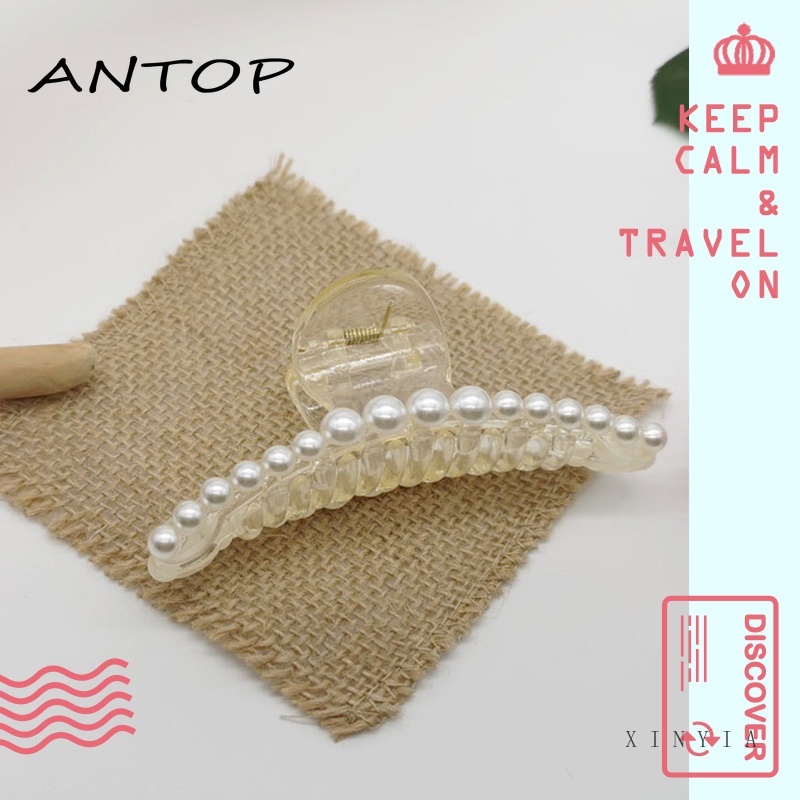 Jepit Rambut Aksen Mutiara Gaya Elegan Untuk Wanita ANTOP