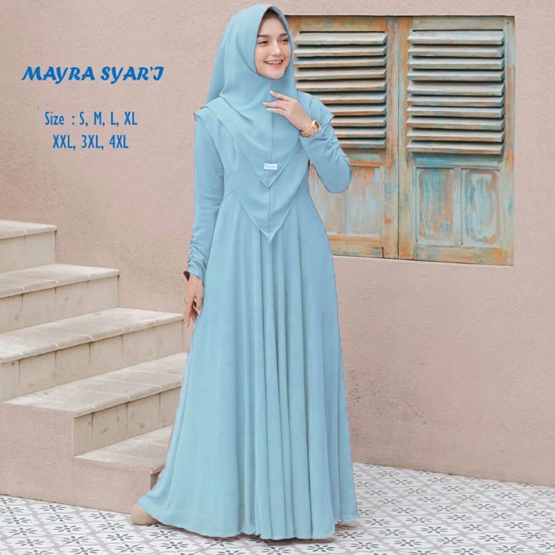 GAMIS SYARI UKURAN S M L XL XXL XXXL 4XL PLUS KHIMAR 2 LAYER GAMIS BUSUI GAMIS JUMBO MURAH DRESS GAMIS PESTA KONDANGAN BAJU GAMIS FASHION MUSLIM GAMIS REMAJA MAXI DRESS GAMIS SERAGAM GAMIS SET SYARI GAMIS TERBARU TERMURAH BERKUALITAS (  MAYRA SYAR'I  )