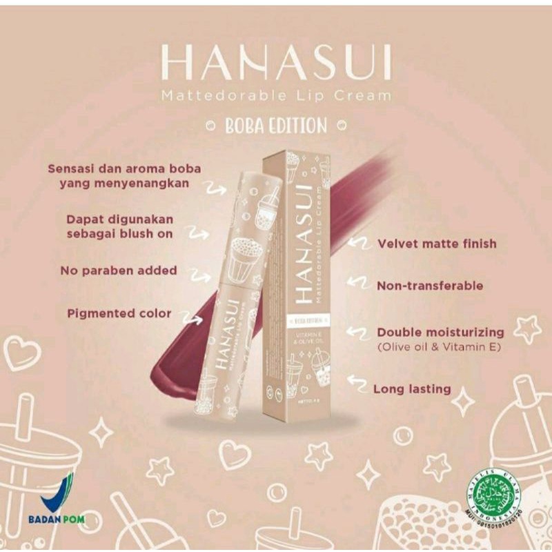 HANASUI MATTEDORABLE /Lipstick/LIPCREAM/ BOBA EDITION