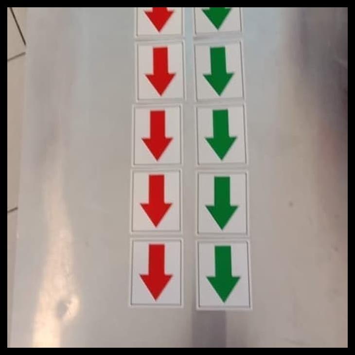 

Sign Sticker K3 Rambu Safety Panah Merah Dan Hijau Per 1 An 7X6.5Cm