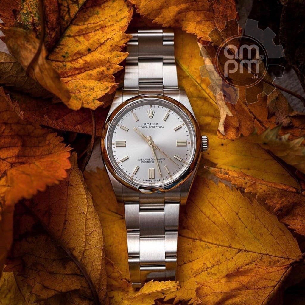 JAM TANGAN ROLEX OYSTER PERPETUAL 41 AUTOMATIC SILVER GREY DIAL