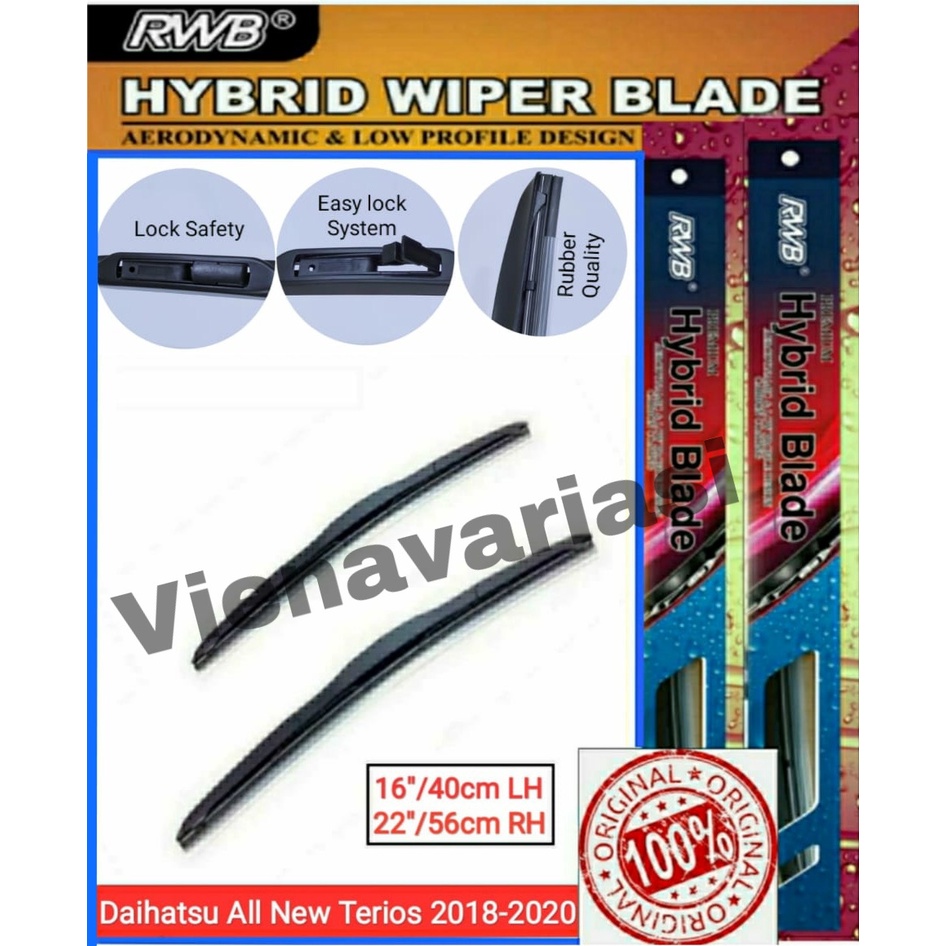 Wiper Mobil All New Terios 2018 Wiper Hybrid Blade Merek RWB Original