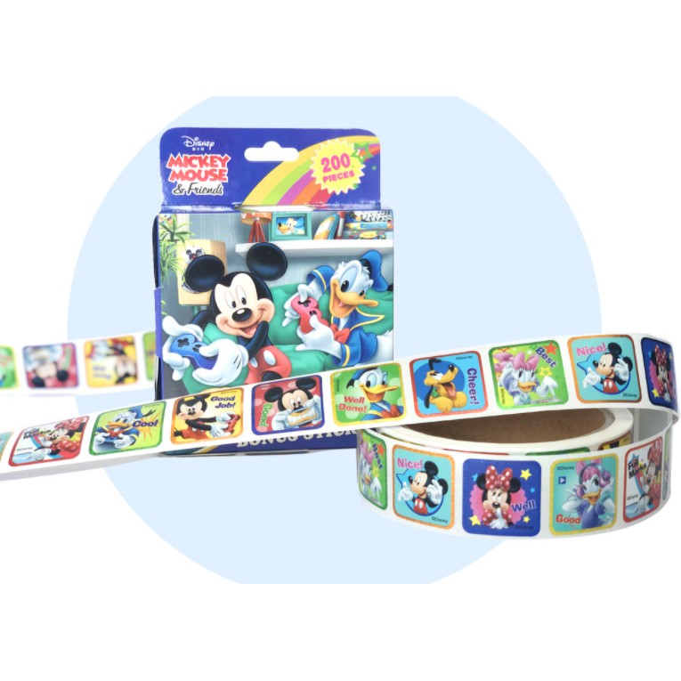 Stiker ROLL Anak Karakter Kartun / Sticker Disney Princess / Sticker ROLL Disney Isi 200 Reward Stiker Karakter Kartun Princess / Bonus Sticker Reward Karakter Mickey / Stiker Bonus Anak Kartun Nemo