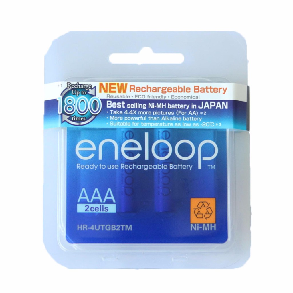 Sanyo Eneloop Rechargeable Battery AAA 2pcs 1800x times charge made in Japan