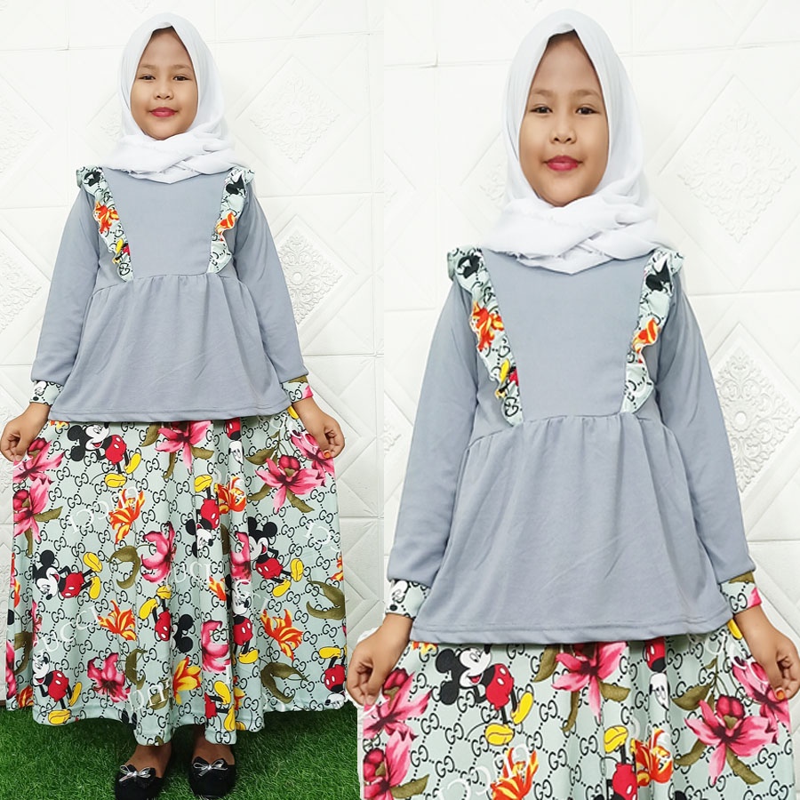 ( 6-12 Tahun ) SETELAN GUCIMIKY BAJU DAN ROK ANAK CARLINA FASHION