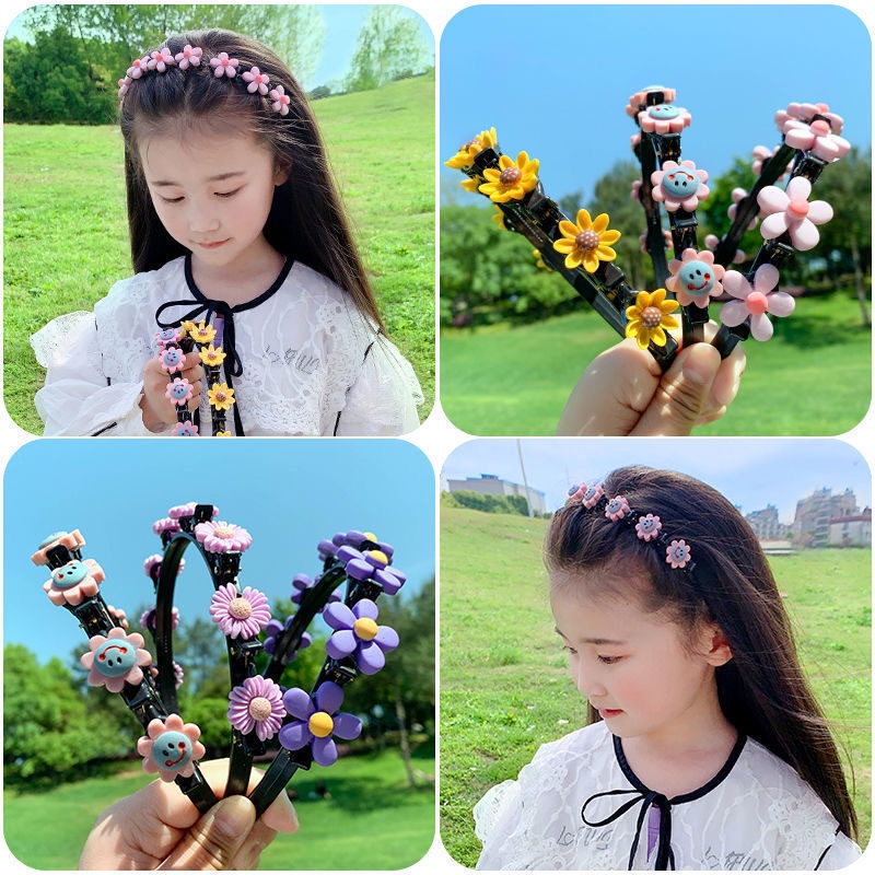 Bando Kepang Rambut Anak / Bando Anak Jepit Korea / Bando Bunga Melingkar Bando Jepitan Rambut B221