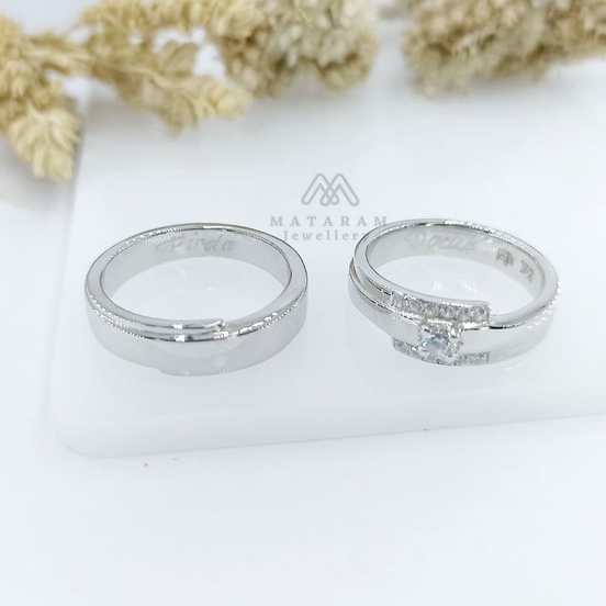 Cincin Kawin Couple Perak 925 - Bisa Request Model Cincin - Cincin Nikah Cincin Tunangan Cincin Pera