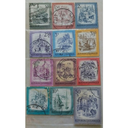 

Perangko Austria Tahun 1973 - 1983 Seri Beautiful Austria Set 12pcs Used