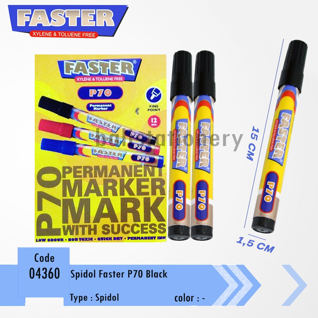 

Spidol Permanen Faster P70 Black
