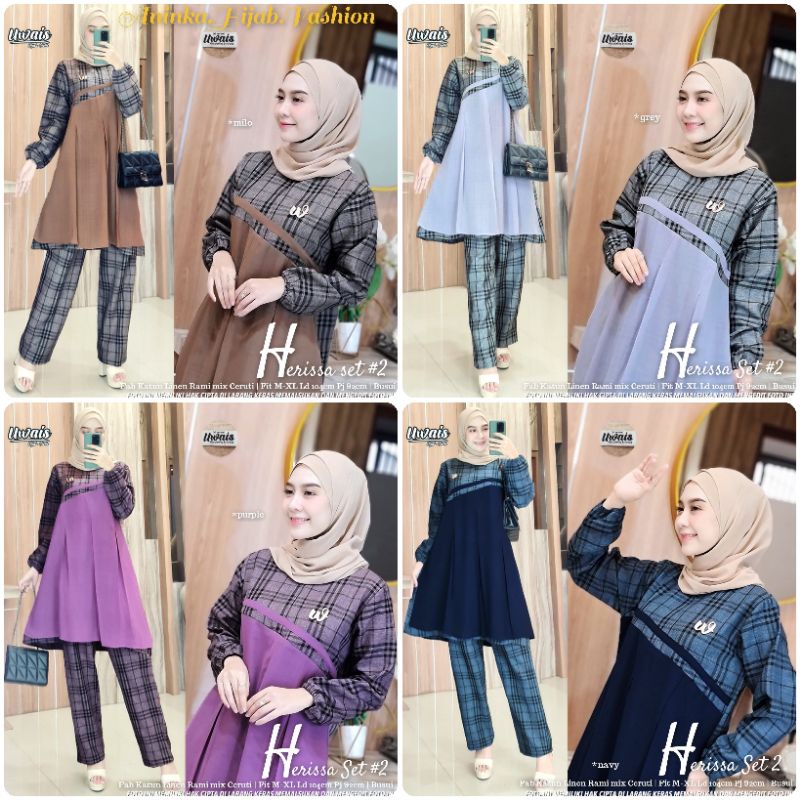 HERISSA SET #2 ORIGINAL BY UWAIS HIJAB//SETELAN WANITA PREMIUM TERBARU//SETELAN MAXY PRODUK BERLABEL