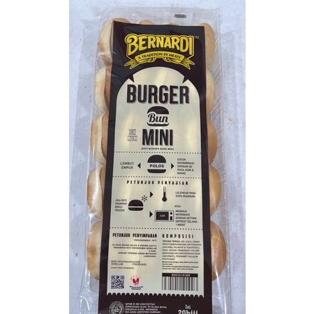 

Roti bun roti burger mini bernardi wijen isi 20 pcs 500 gram