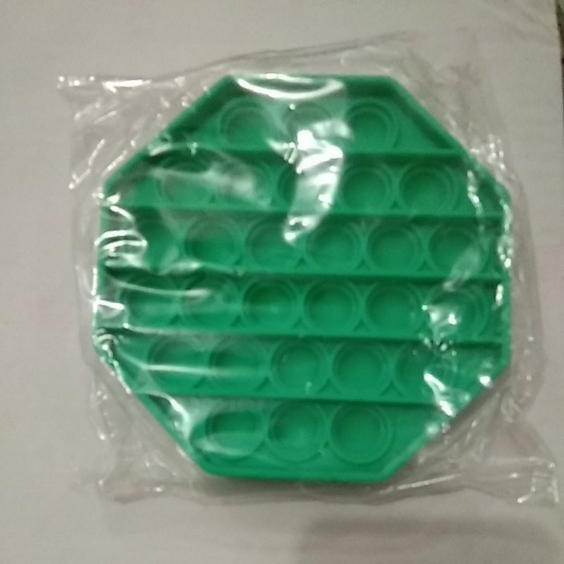 Mainan Fidget Pop It Bulat Warna Pelangi Untuk Penghilang Stress Anak-Segi 8 polos random