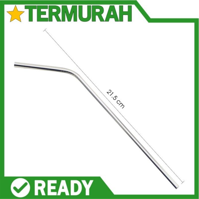 Sedotan Lengkung Stainless Sikat Botol Panjang 23 cm terlaris