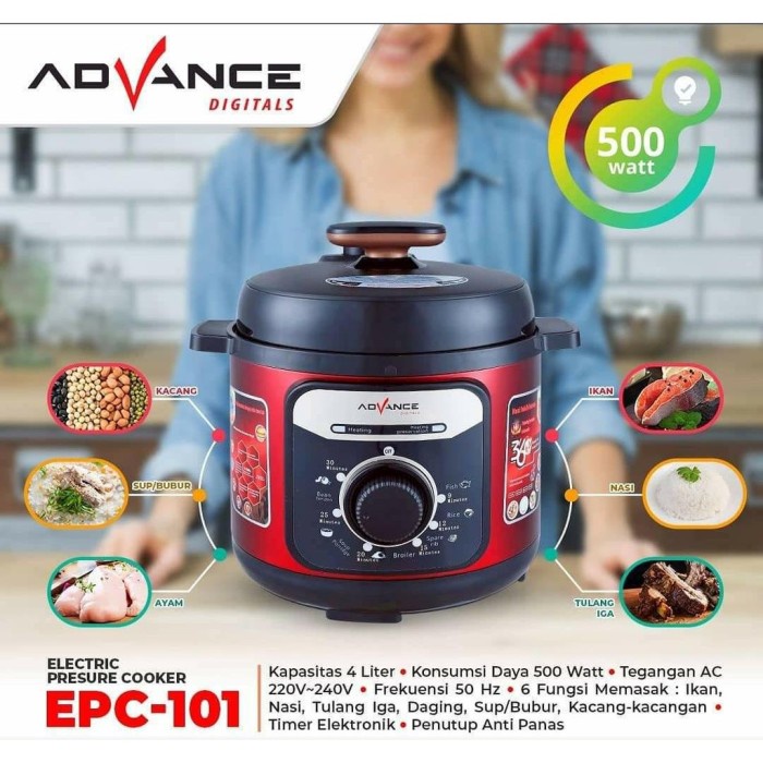 Advance Electric Pressure Cooker EPC-101 Panci Presto 4 Liter EPC101