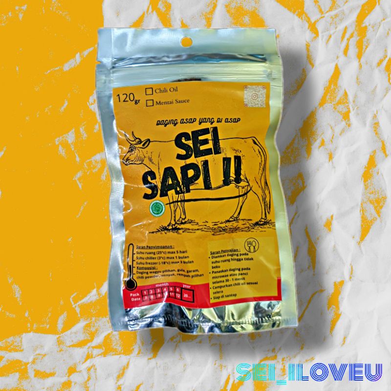 

SEI SAPI / DAGING ASAP 120gr + (chili oil ) FROZEN FOOD / MAKANAN SIAP SAJI / MAKANAN