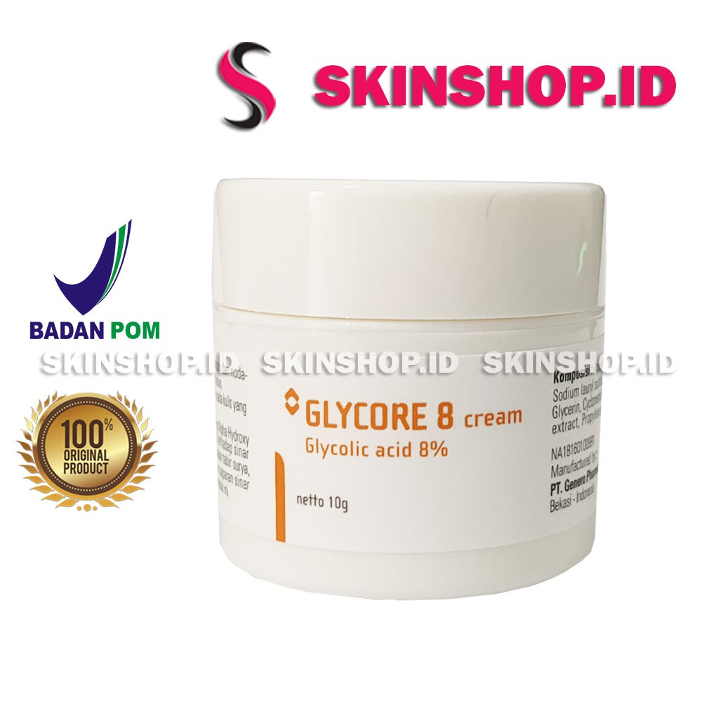 Glycore 8 Cream Glycolic Acid 8 % 10g Original / Krim Penghilang Bekas Jerawat