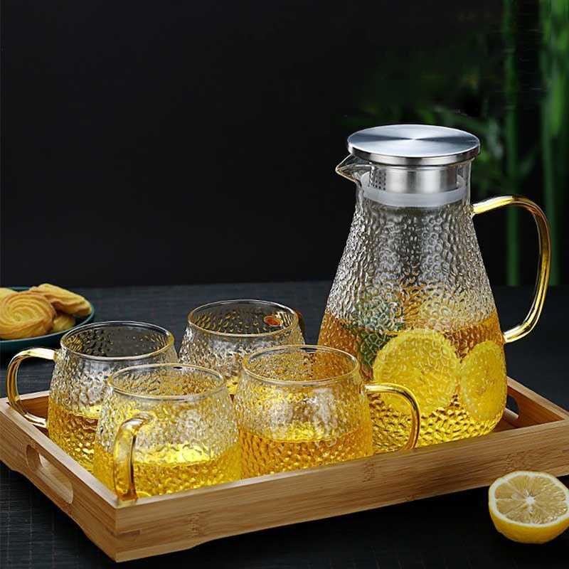 Teko Pitcher Kaca Teh Minuman Teapot Borosilicate Glass Elegan Unik