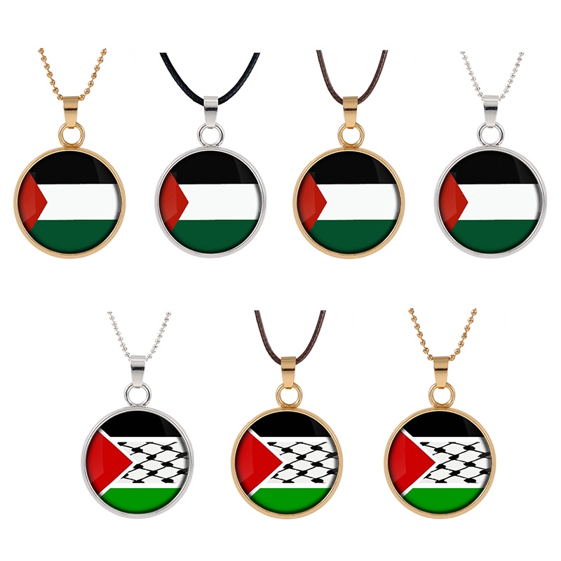 Hbid Kalung Rantai Liontin Peta Palestine Untuk Pria / Wanita