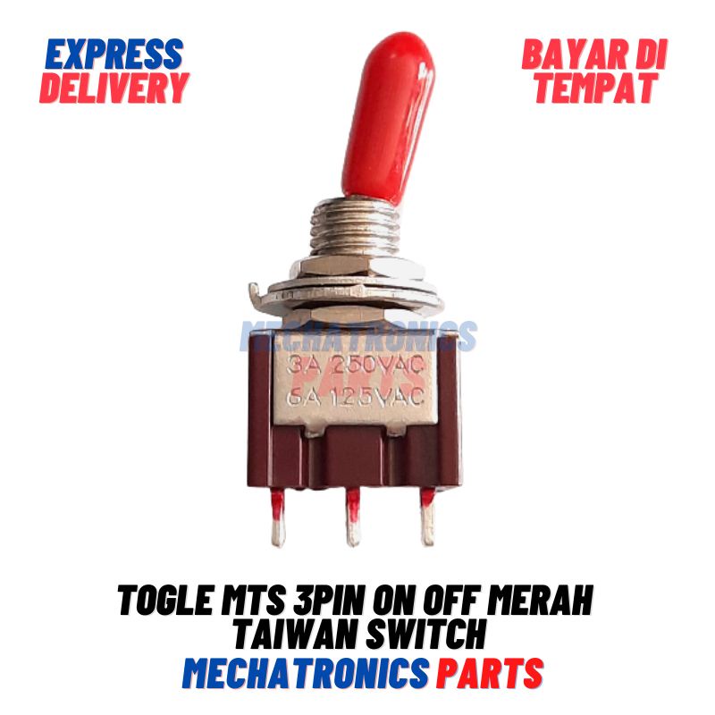 Togle MTS 3Pin ON OFF Merah Taiwan Switch Togel