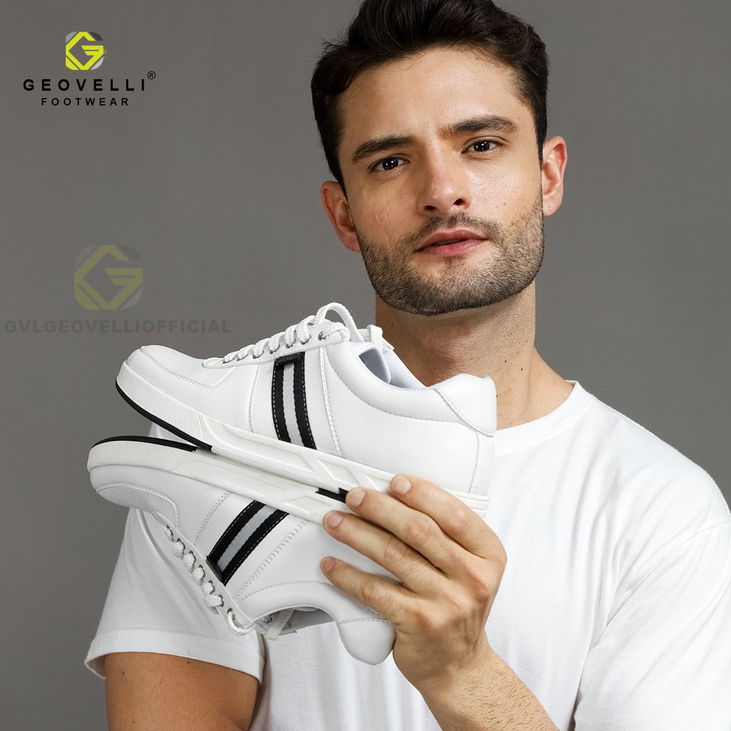 Sepatu Pria Putih Geovelli Sepatu Sneakers Kasual Cowok Brand Original Terbaru Sepatu Kerja Nyaman Dipakai