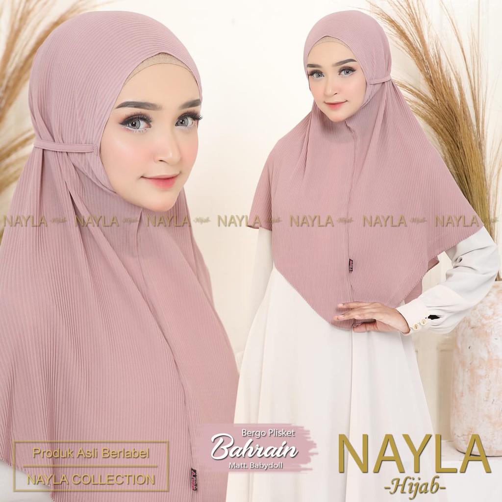 Zain Collection Hijab Bergo Bahrain Plisket - Khimar Instan Ceruty Baby Doll Plisket