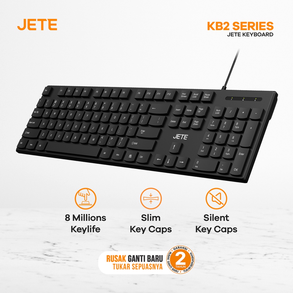 Keyboard JETE KB2 Slim Silent Key - Garansi 2 Tahun