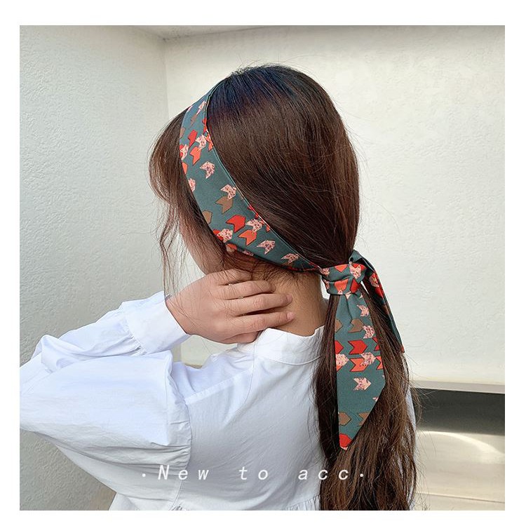 Mysterygirl - Scarf Twilly Scarf Leher Twilly Bag Scarf Tas Bahan Bandana Grade Silk Immitation Gaya Korea ikat rambut